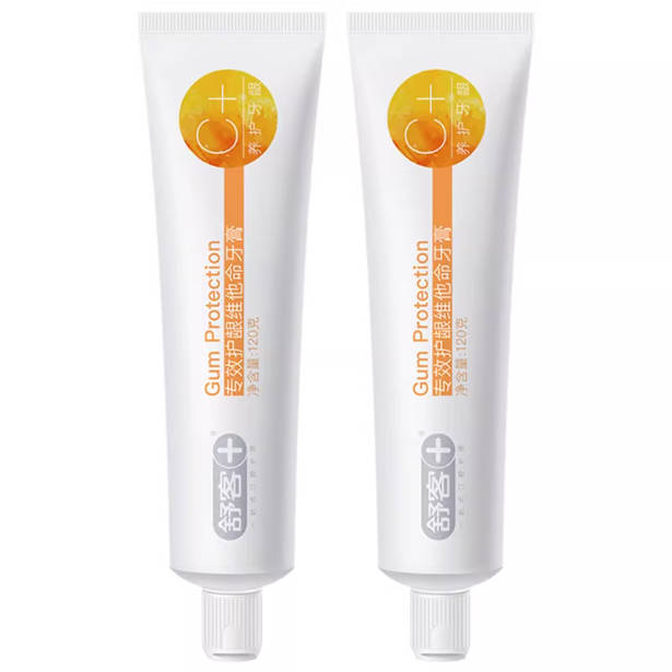 舒客牙膏防蛀含氟亮白口气清新成人深层去渍维C护龈牙膏120g*2